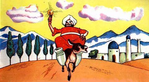 Аист (персидская сказка) жадный богач Аджар-бай верхом на осле