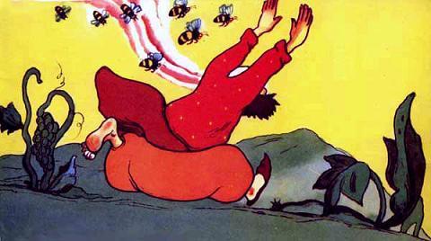 Аист (персидская сказка) Бежит бай по улице, а шмели догнали его