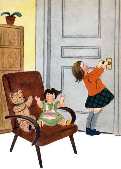 Аннушка (рассказы Николая Березина) девочка Аннушка держит дверь