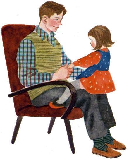 Аннушка (рассказы Николая Березина) девочка Аннушка на руках у папы