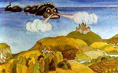 Морской Змей подплывает к замку