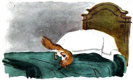 Бабушкин колобок (рассказ) белка кувыркается на кровати