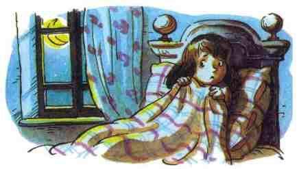 девочка испугалась  ночью