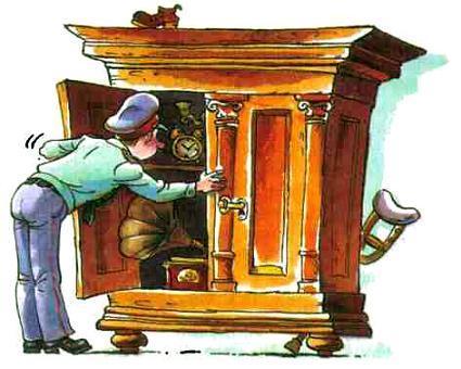 милиционер заглянул в шкаф