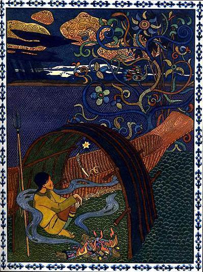 Бедняк Монокто (сказка) Бедняк Монокто на берегу чинит рыболовную сеть