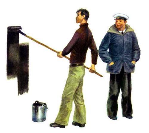 Бережок (рассказы и стихи) красят стену