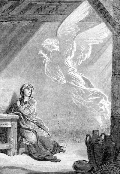 Ангел Гавриил и дева Мария. Благовещение