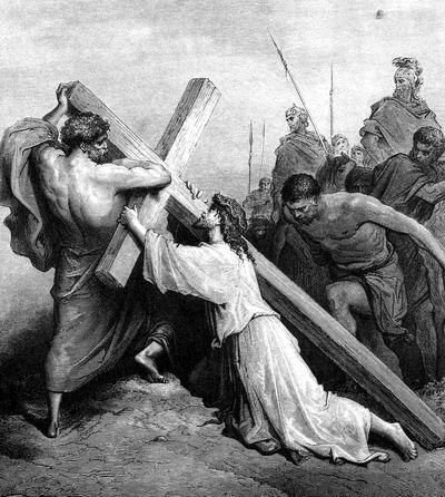 Иисус под тяжестью креста