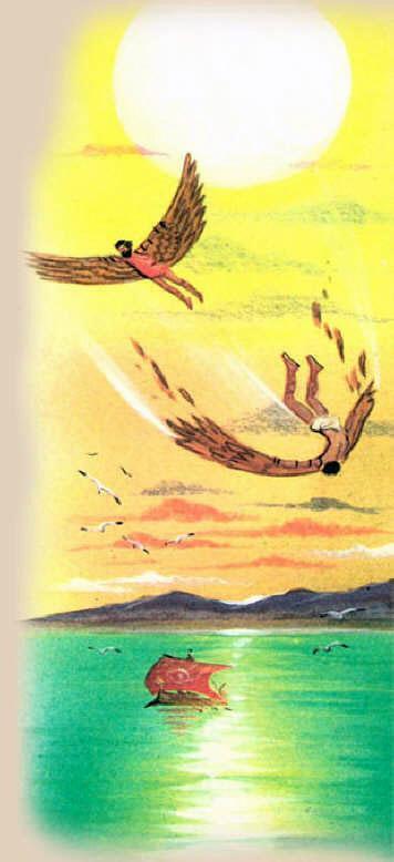 Икар взлетел к солнцу падает в море