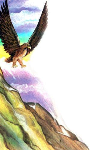 орел летит к прометею