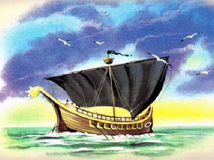 Тесей отправляется на остров Крит Тесей на галере плывет на Крит