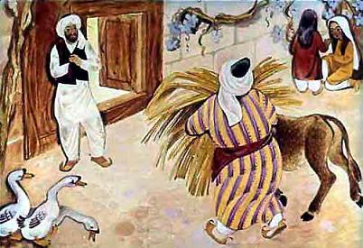 Кутуб-хан привел теленка и принес солому