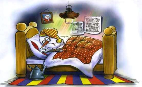 Чудеса в Дедморозовке (повесть) снеговик спит в кровати