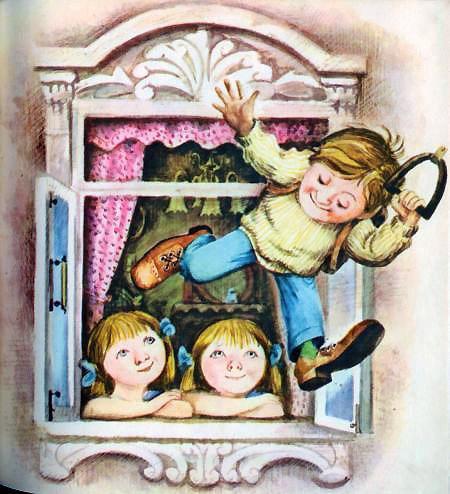 Данка и Янка в сказке мальчик вылетел в окошко