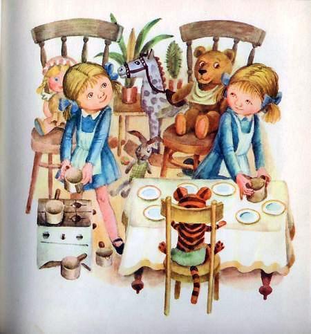 девочки завтракают