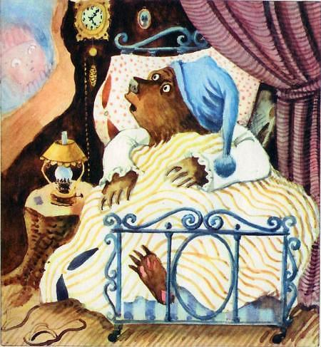 медведь в постеле