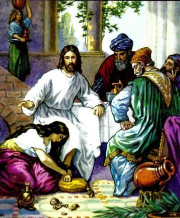 Один из фарисеев, Симон, пригласил Иисуса к себе на обед