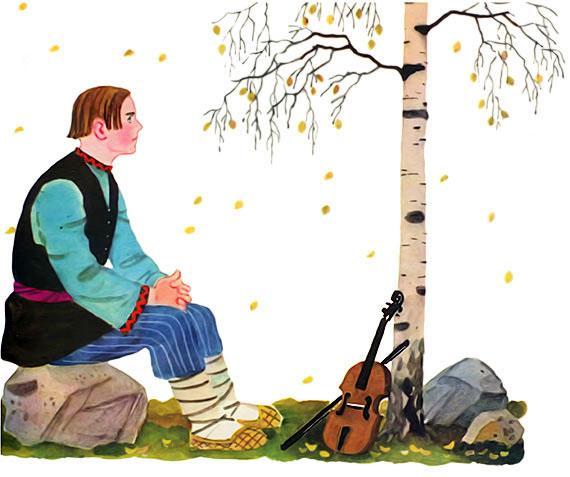 Девушка-берёзка (мордовская сказка) молодой музыкант и скрипка