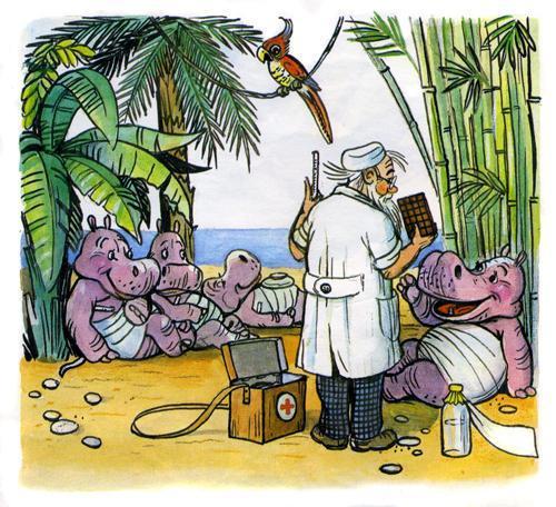 Доктор Айболит (стих-сказка Корнея Чуковского) доктор Айболит лечит животных бегимотиков шоколадом