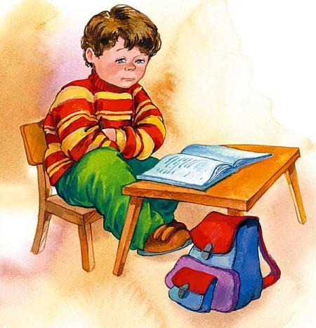 Долг (рассказ) мальчик за уроками