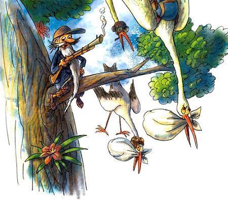 аисты падают