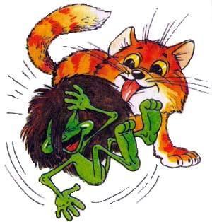 Домовенок Кузька и Вреднючка (сказка) кот умывает вреднючку