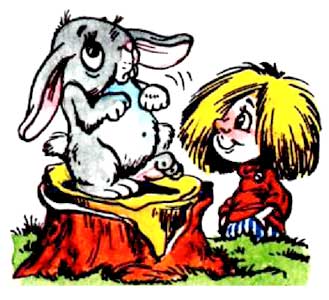 Домовенок Кузька: волшебные вещи (сказка) Домовенок Кузька и заяц на пне