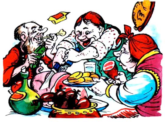 Домовенок Кузька: волшебные вещи (сказка) за столом едят