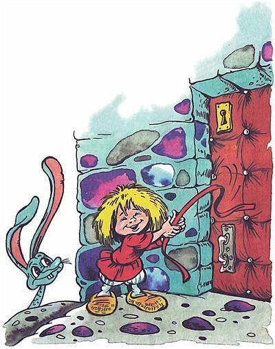 Домовёнок Кузька и его сундучок (сказка) Домовёнок Кузька у двери