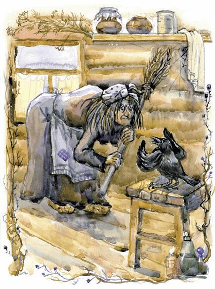 Драгоценный камушек (сказка) баба-Яга и ворон