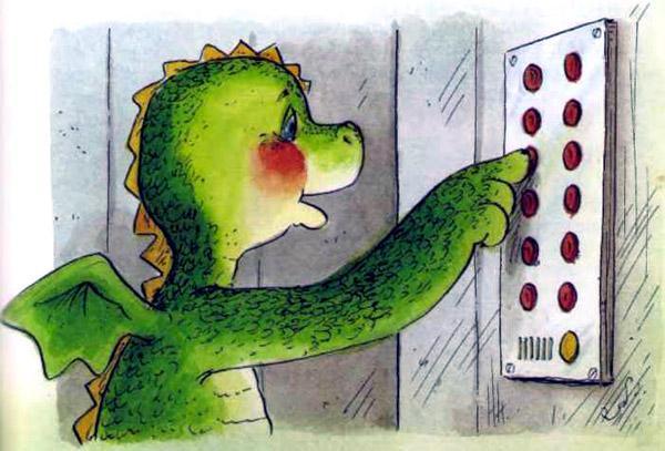 Дракоша в лифте