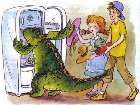 Дракоша лезет в холодильник