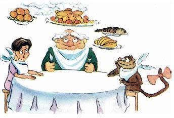 за столом обед ужин