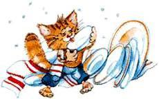 Джачинта и котята (сказка) котенок моет посуду