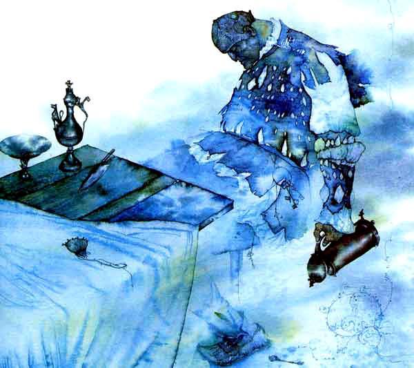 Джек и бобовый стебель (сказка) людоед спит за столом