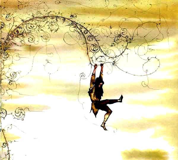 Джек и бобовый стебель (сказка) Джек спускается по бобовому стеблю