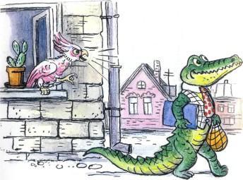 попугай в окне кричит крокодилу