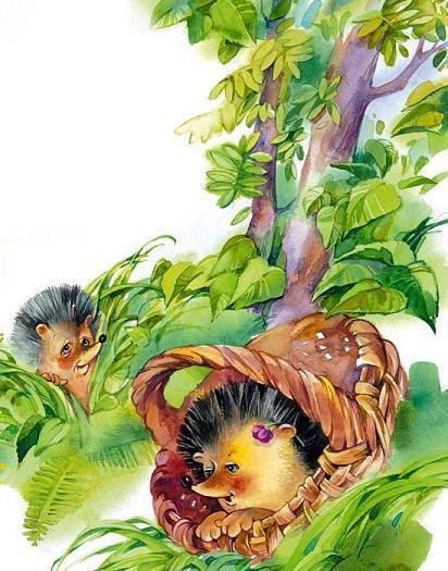 Ежинка (стих) ёжик в лукошке