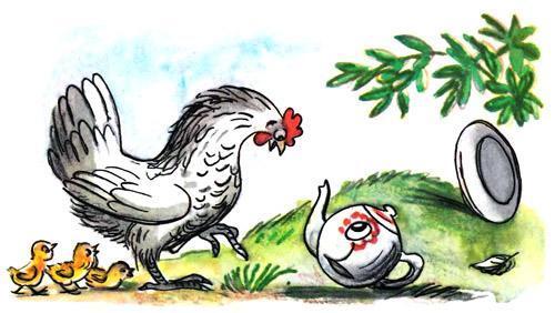 Федорино горе (стих Корнея Чуковского) курица увидала посуду