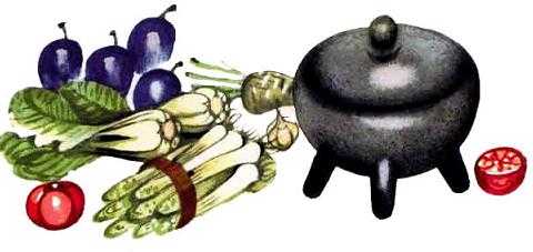 Фея из ракушки (сказка) котелок и овощи