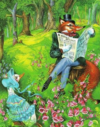 Флопси, Мопси и Ватный Хвост (сказки) Джемайма Плюхвводу и лис на пне с газетой