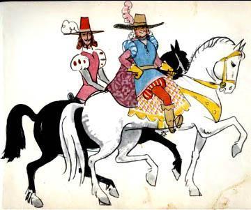 Ганс-Чурбан (сказка) два прекрасных коня всадники