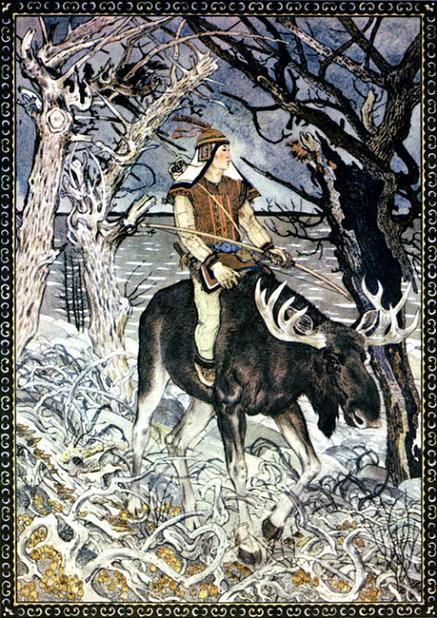 Карпамди – меткий стрелок  верхом на лосе