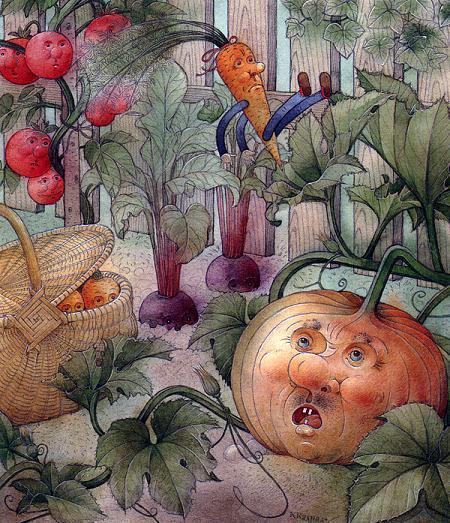 Морковка и другие овощи на огороде