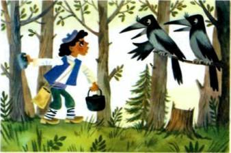 мальчишка и две вороны