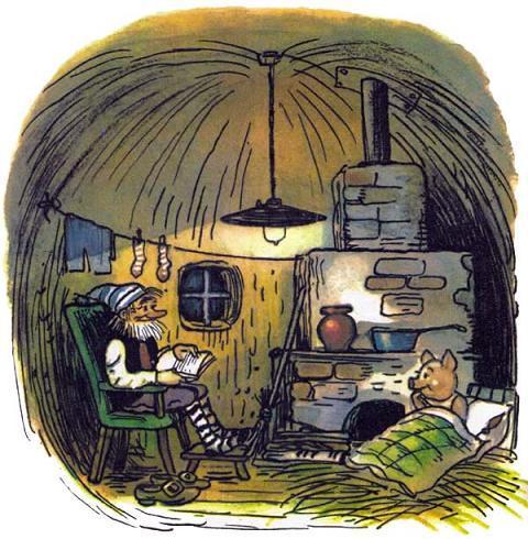 Гном Гномыч дома поросенок ночь вечер