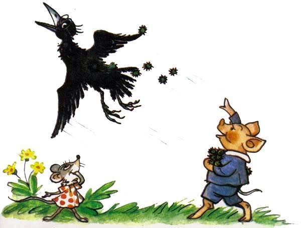 поросёнок и ворон ворона мышь