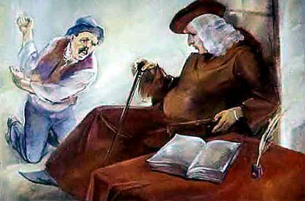 Гонза и скрипка (сказка) Мельник оделся и побежал в город к самому главному судье