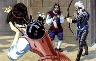 Горбатая принцесса (сказка) стражник стреляет из лука в паука что сидит на принцессе