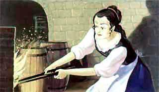 Принцесса схватила горб щипцами и бросила в печку